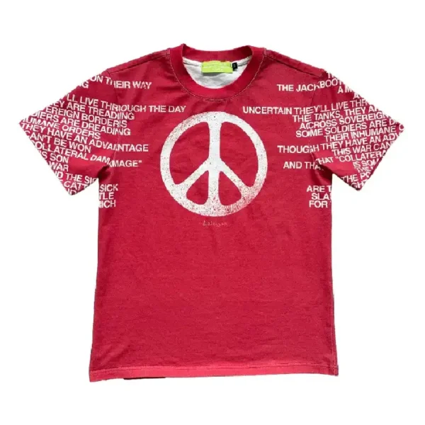 Peace T Shirt Red (2)