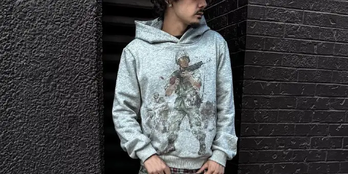 peaceinwar hoodie grey